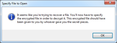 Specify encrypted file MessageBox